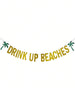 1pc Hawaiian Luau Party Banner | Tropical Coconut Tree & Pineapple Drink Design | Decorative Set For Beach Parties, Summer Celebrations & Tropical Events